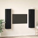  TV benksett 4 pcs Svart eik 30.5 x 30 x 60 cm Konstruert tre