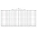 vidaXL Gabionkurv buet 400x30x180/200 cm galvanisert jern