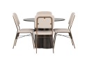 Venture Home Olivia Spisegruppe 110 cm Rund med 4 Seda Stoler Beige