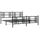  Sengeramme i metall med hode- og fotgavl svart 193x203 cm 8721012373129