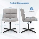 Ergonomisk kontorstol uten armer – Justerbar grå