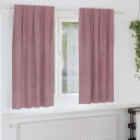  Gardiner med gardiner 2 pcs Mørk rosa 140 x 175 cm Fløyel