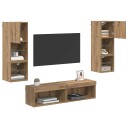 TV Vegg enhet Veggmontert 6 pcs Artisan Eik Konstruert tre