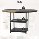 Rundt spisebord 120 cm – Plass til 4–6 personer tofarget oppbevaringshyller
