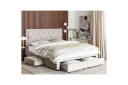 Seng med oppbevaringsskuffer Lievin   Beige 180x200 cm