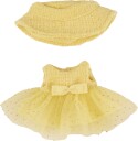 Heless Monster Styles Boucl?? kjole med b??ttehatt til bamse/dukke 15 cm Gul