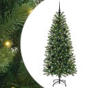  Kunstig juletre med 150 LED med stativ grønn 150 cm PE og PVC