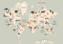 Wildlife World Map Plakat / 21x30