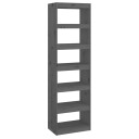 vidaXL Bokhylle/romdeler gr? 60x30x199,5 cm heltre furu