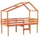  Høyseng med tak voksbrun 90x190 cm heltre furu 8721102669583