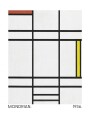 Composition in White Red and Yellow 1936 Plakat / 100x150