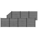 vidaXL Gjerdesett 1311 x 186 cm WPC og Aluminium Grå