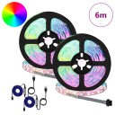  LED Stripe 2 pcs Svart og gjennomsiktig 3000 mm Kobber og plast
