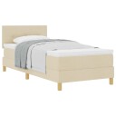  bokfjederseng med madrass krem 80x200 cm stoff