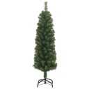 vidaXL Slankt kunstig juletre med stativ grønn 120 cm PVC