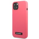 Karl Lagerfeld Silikondeksel til iPhone 13 Mini med Plakett - Fuchsia