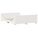  Sengeramme uten madrass hvit 135x190 cm heltre furu 8721102946783