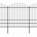 vidaXL Hagegjerde med spydtopp stål 1673x200 cm svart