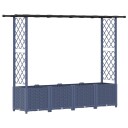 vidaXL Hevet Bed med Trellis og Tak Grå 203 x 40 x 136 cm PP