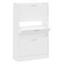 vidaXL Skoskap hvit 63x24x103 cm konstruert tre