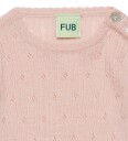 FUB Body I/e - Rib - Hullmønster - Ull - Pale Rose - FUB - 1 år (80) - Langermet Body - Rosa