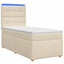 vidaXL Kontinentalseng med madrass Krem 90 x 190 cm Stoff
