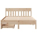  Sengeramme uten madrass hvit 135x190 cm heltre furu 8721102942709