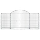 vidaXL Gabionkurv buet 200x50x80/100 cm galvanisert jern