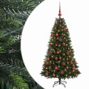 vidaXL Kunstig juletre med kuler 150 cm 150 LED-lys Varmhvit