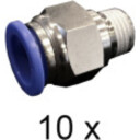 Adapter 1/4". Innstikkskobling 12 mm. Hunn. Pakke med 10 stk.