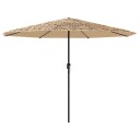 Hageparasoll med LED med stålstang brun 324x324x247 cm 4005122