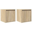  Veggmontert nattbord 2 stk sonoma eik 38x34x40 cm