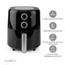 Nedis Hot Air Fryer | 3 l | Timer: 30 min | Analog | Sort