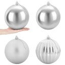 vidaXL Julekulesett XXL 4 stk. Sølv Ø 20 cm Plast
