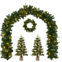 vidaXL Mini juletresett 45 cm 125 LED-lys Varmhvit PVC og PE Grønn