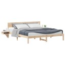  Sengeramme med nattbord Brun 180 x 200 cm Heltre furu