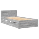  Sengeramme med hodegavl grå sonoma 90x200 cm konstruert tre 8721102855924