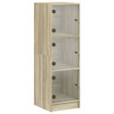  Highboard med glassdører sonoma eik 35x37x109 cm