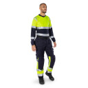 Fristads T-Shirt Flam Kl 1 7107 Tfl Varselgul/marinblå Xl