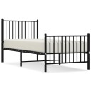 vidaXL Sengeramme i metall med hode- og fotgavl svart 75x190 cm