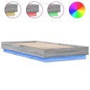  Sengeramme med LED-lys grå sonoma 100x200 cm 8721012285620