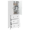 vidaXL Skapsett 2 pcs Høgglans hvit 66 x 34,5 x 90 cm Konstruert tre