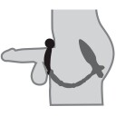 Anal Fantasy Ass-Kicker Analplugg med Penisring      - Svart