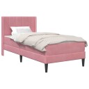vidaXL Sengeramme med madrass med hodegjerde Rosa 80 x 200 cm Fløyel