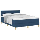  Box Spring Seng med madrass Blå 140x200 cm Stoff
