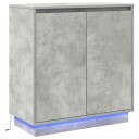  Sideboard med LED Betonggrå 71x34,5x75 cm Ingeniørtre