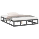 vidaXL Sengeramme grå 135x190 cm 4FT6 Double heltre