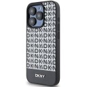 DKNY iPhone 15 Pro Hardcase med MagSafe - Svart med Lærtrykt Mønster