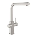 GROHE BLUE HOME KJØKKENARMATUR M/UTTREKKBAR L-TUT STARTSSETT SUPERSTEEL