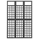 vidaXL Romdeler/espalier 3 paneler heltre gran svart 121x180 cm